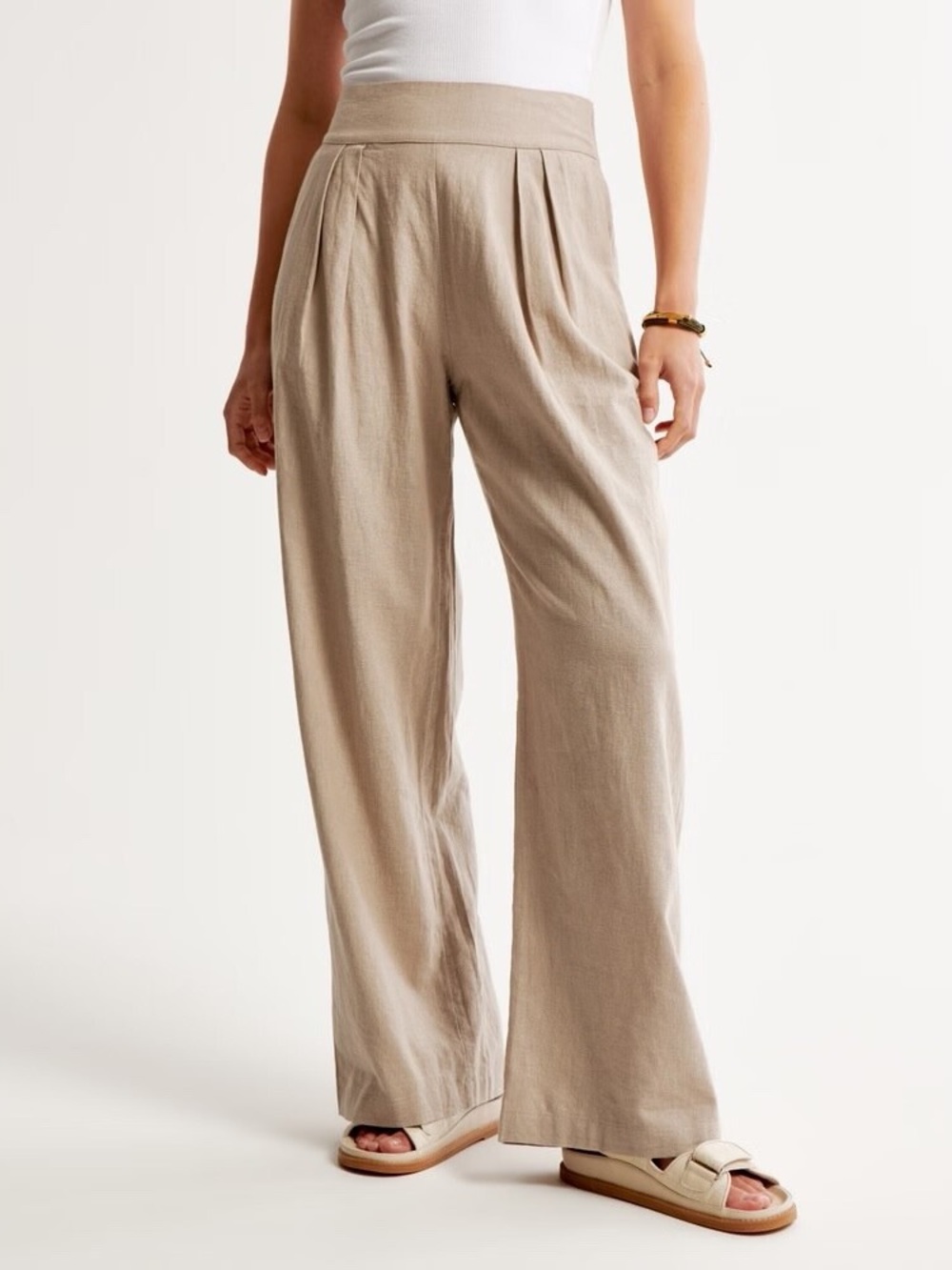 Abercrombie & Fitch Linen Blend Ultra Wide Leg Pants Small Long